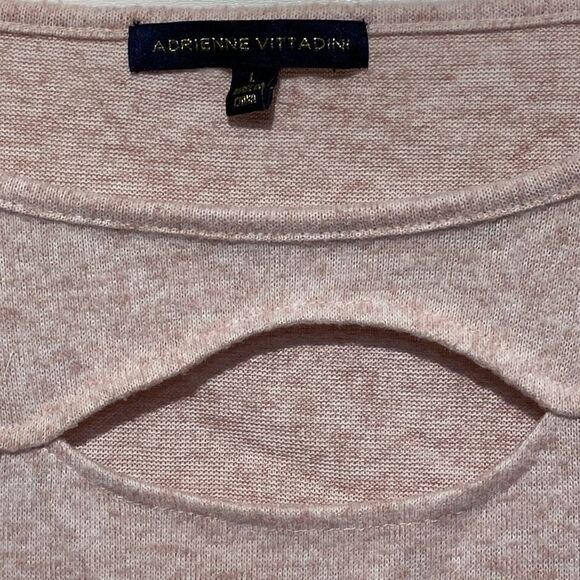 Adrienne Vittadini Women's Pink Keyhole Beaded Pullover Blouse Size Large - Picture 5 of 10